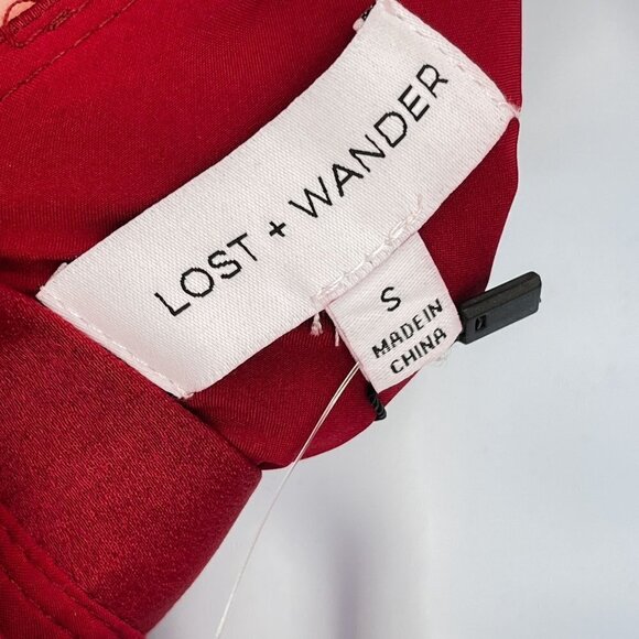 Lost + Wander Emerald Eyes Mini Dress Revolve Open Back Cut Out Satin Burgundy - Picture 13 of 14